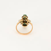 Bague ancienne Antique en or diamants et émeraude