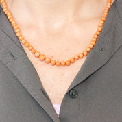 Collier ancien en corail perles 8-5mm