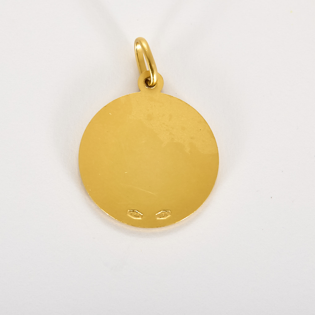 Médaille Saint Antoine en or jaune 20mm.