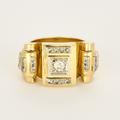 Bague "Tank" en or et diamants.