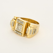 Bague "Tank" en or et diamants.