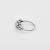 Bague ancienne "solitaire 0,70 carat" en platine et diamants.
