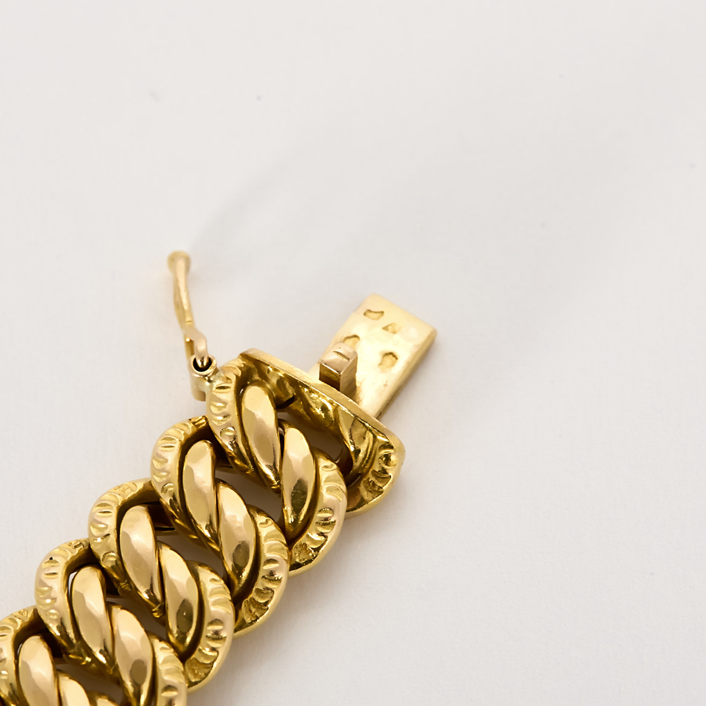 Bracelet mailles américaine en or 18k