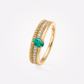 Bague en or jaune, émeraude et diamants – 1,03 carat