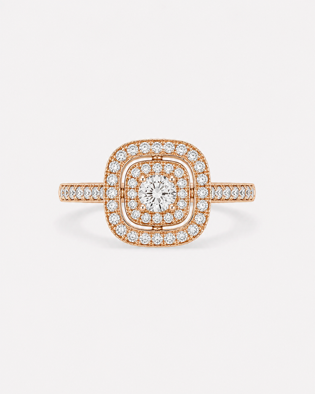 Bague en or rose et diamants – 1 carat