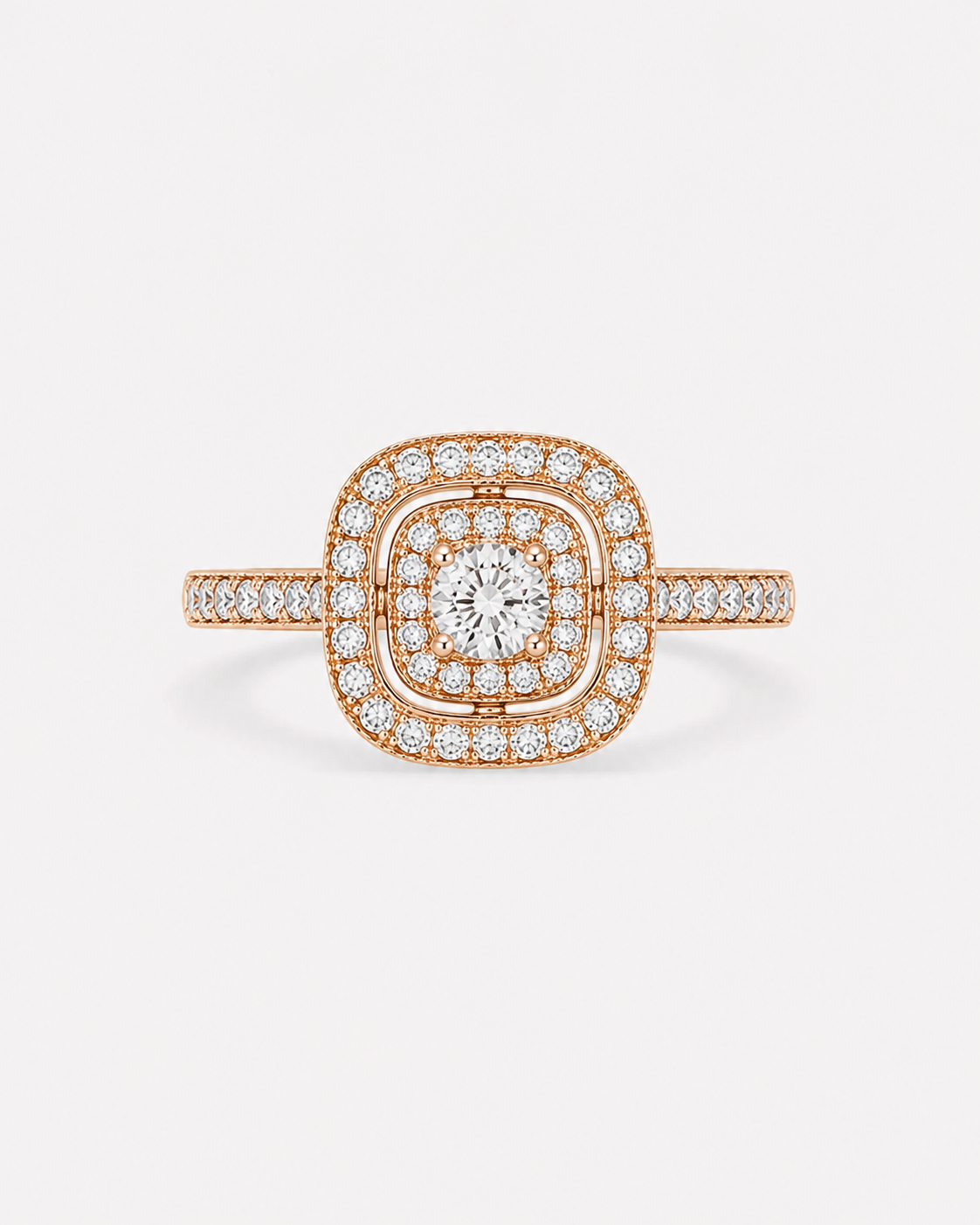 Bague en or rose et diamants – 1 carat