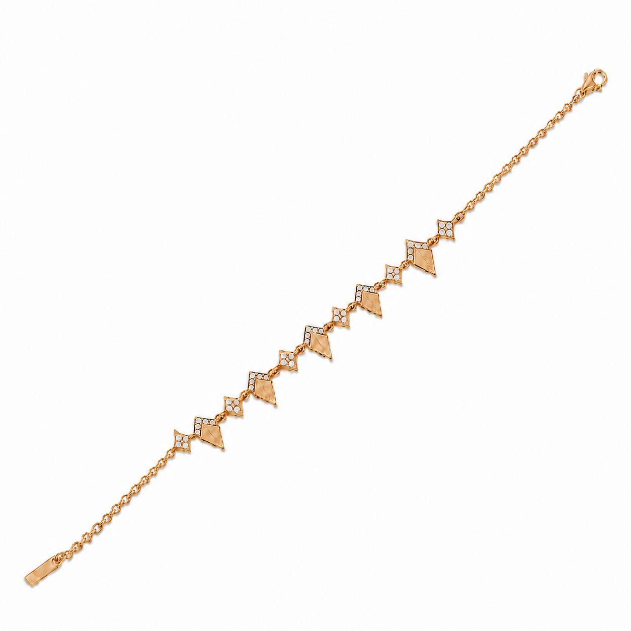 Bracelet géométrique en or jaune et diamants – 0,46 carat