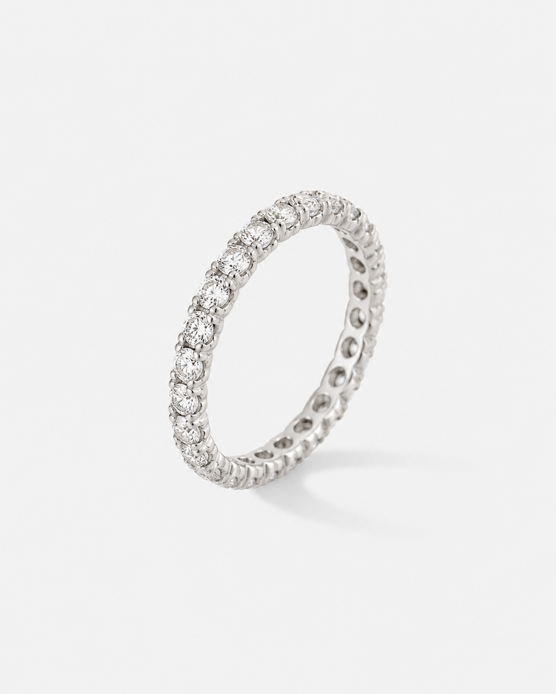 Alliance tour complet en or blanc et diamants – 1,08 carat