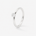 Solitaire diamant 0,20 carats en or blanc.