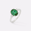 Bague Tourmaline verte 4,15 carats.
