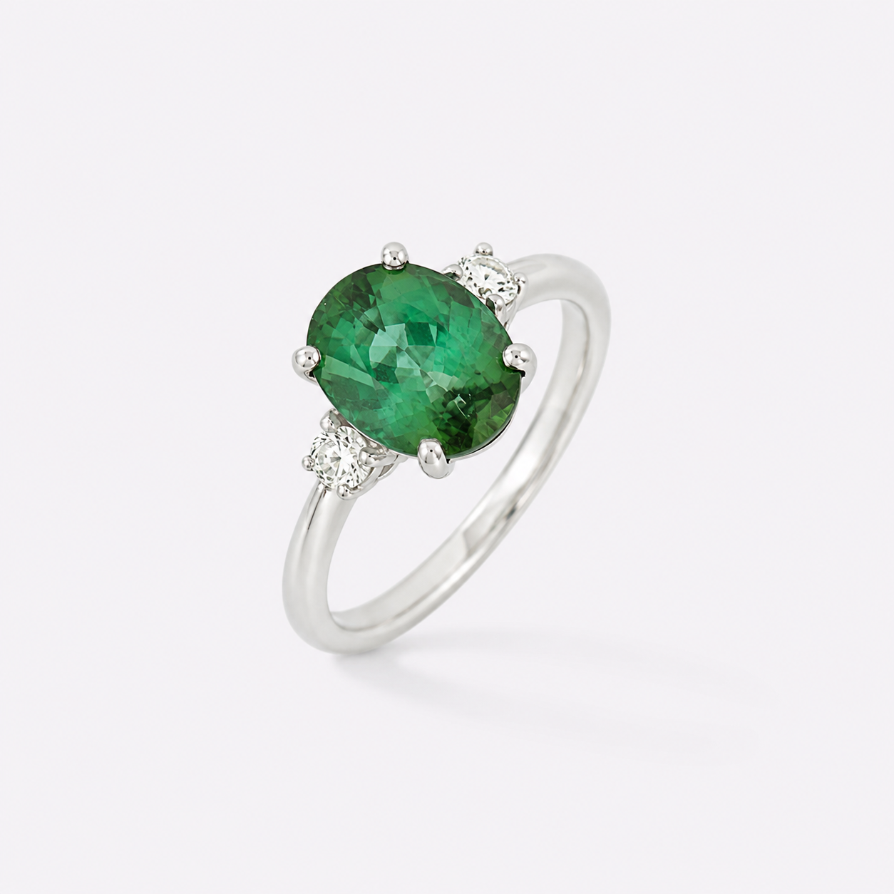 Bague Tourmaline verte 4,15 carats.