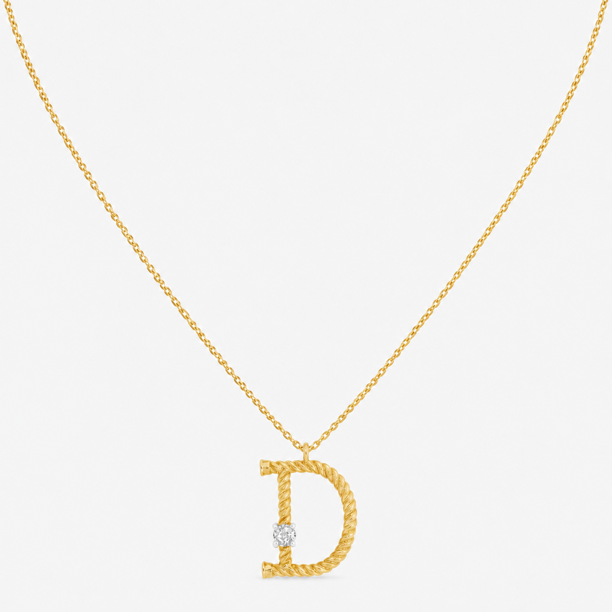 Collier Torsadé Initial diamant