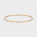 Bracelet jonc torsadé en or jaune et diamants – 1,17 carat