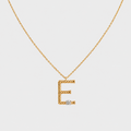 Collier initiale B en or jaune torsadé et diamant – 0,10 carat
