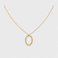 Collier pendentif ovale torsadé en or jaune et diamant – 0,10 carat