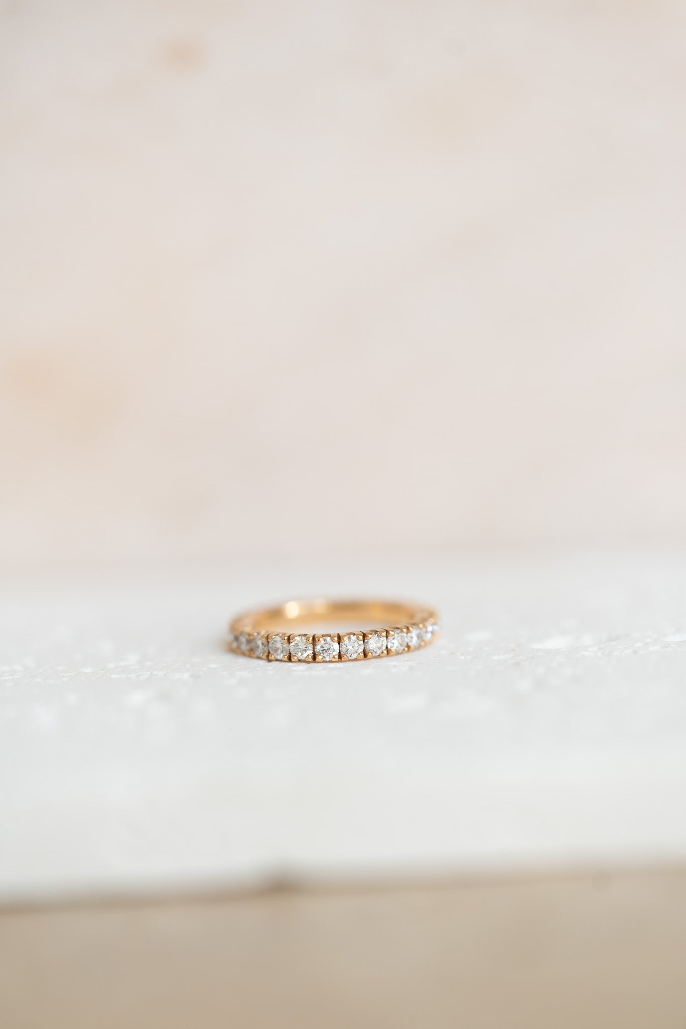 Alliance tour complet en or rose et diamants – 1,17 carat