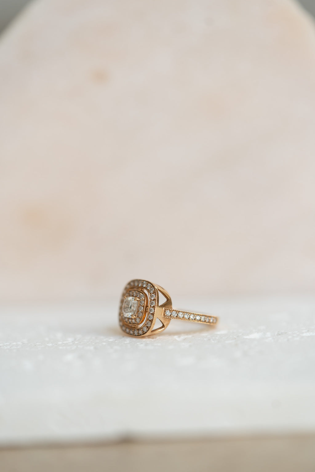Bague en or rose et diamants – 1 carat