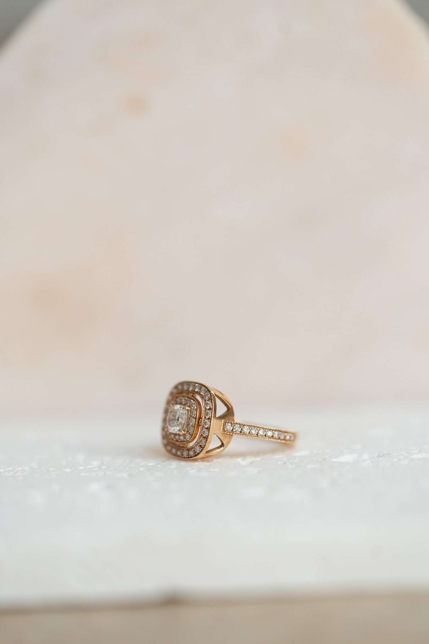 Bague en or rose et diamants – 1 carat