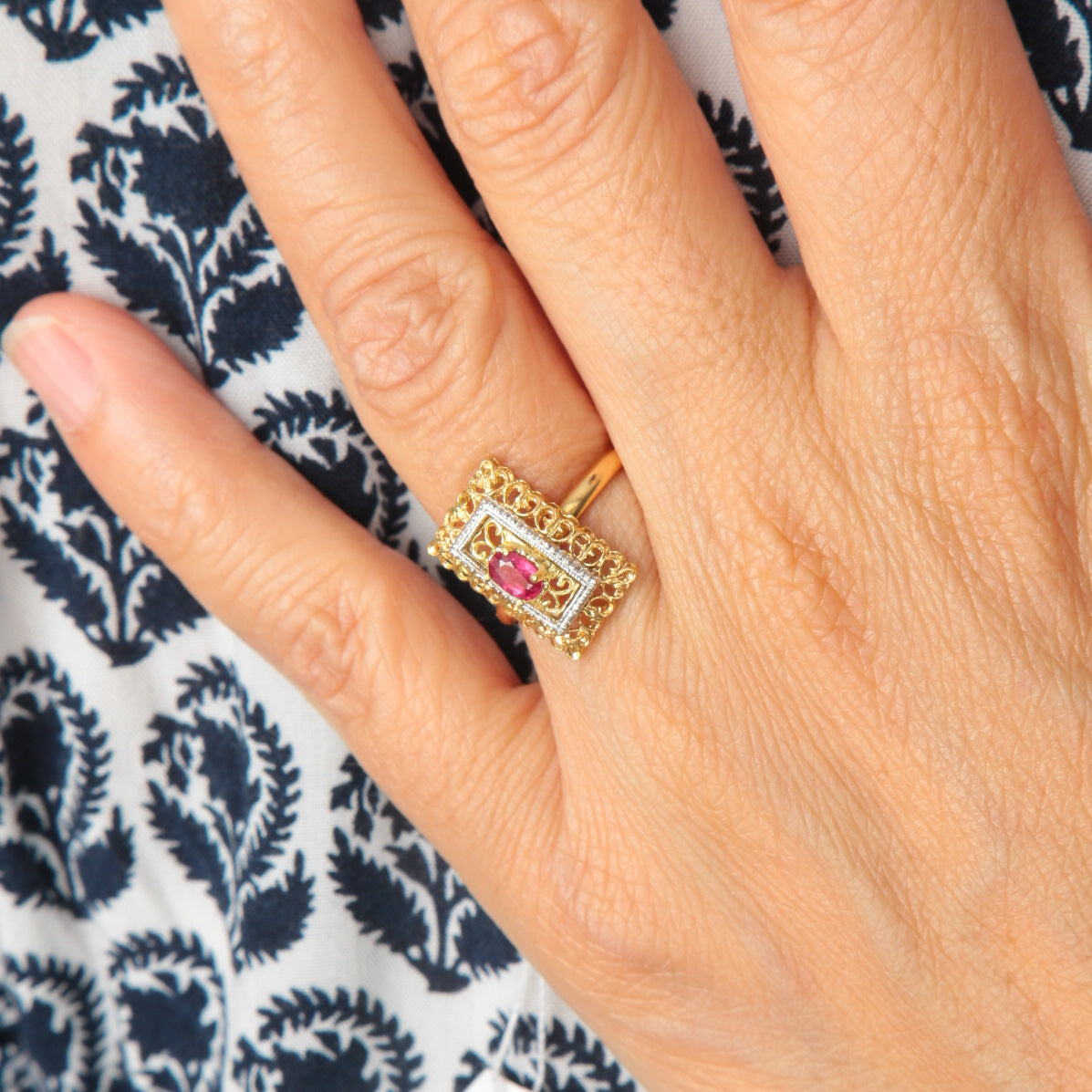 Bague Arabesques or jaune