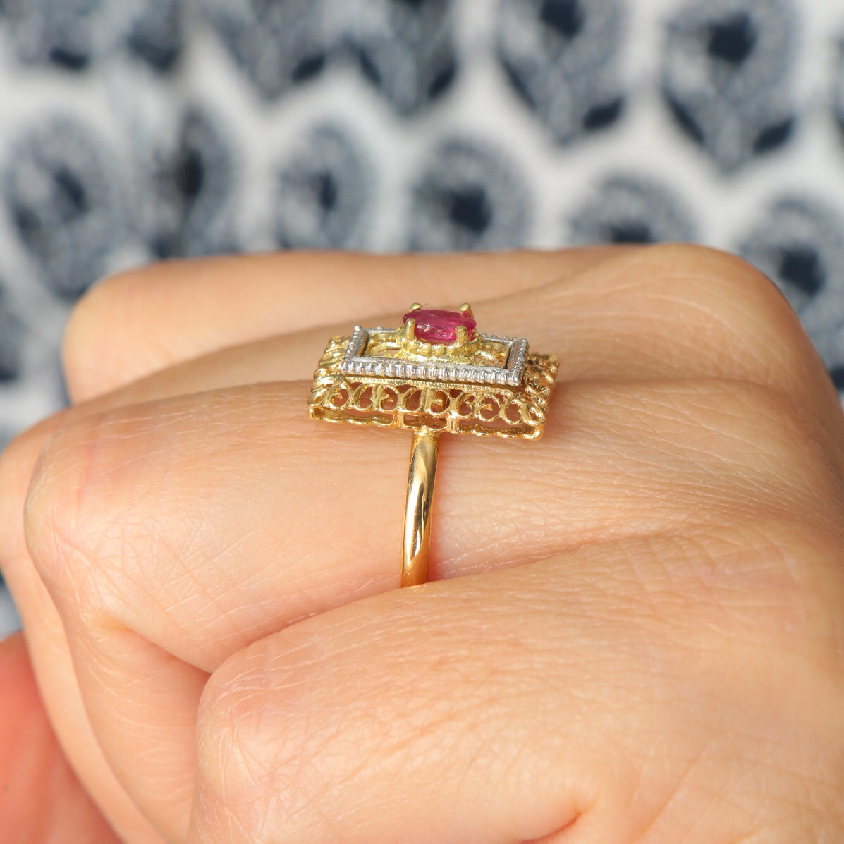 Bague Arabesques or jaune