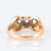 Bague or rose, platine et diamants