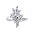 Bague Feuilles or blanc et diamants