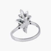 Bague Feuilles or blanc et diamants