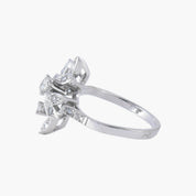 Bague Feuilles or blanc et diamants
