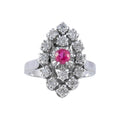 Bague Marquise or blanc et diamants