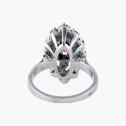 Bague Marquise or blanc et diamants