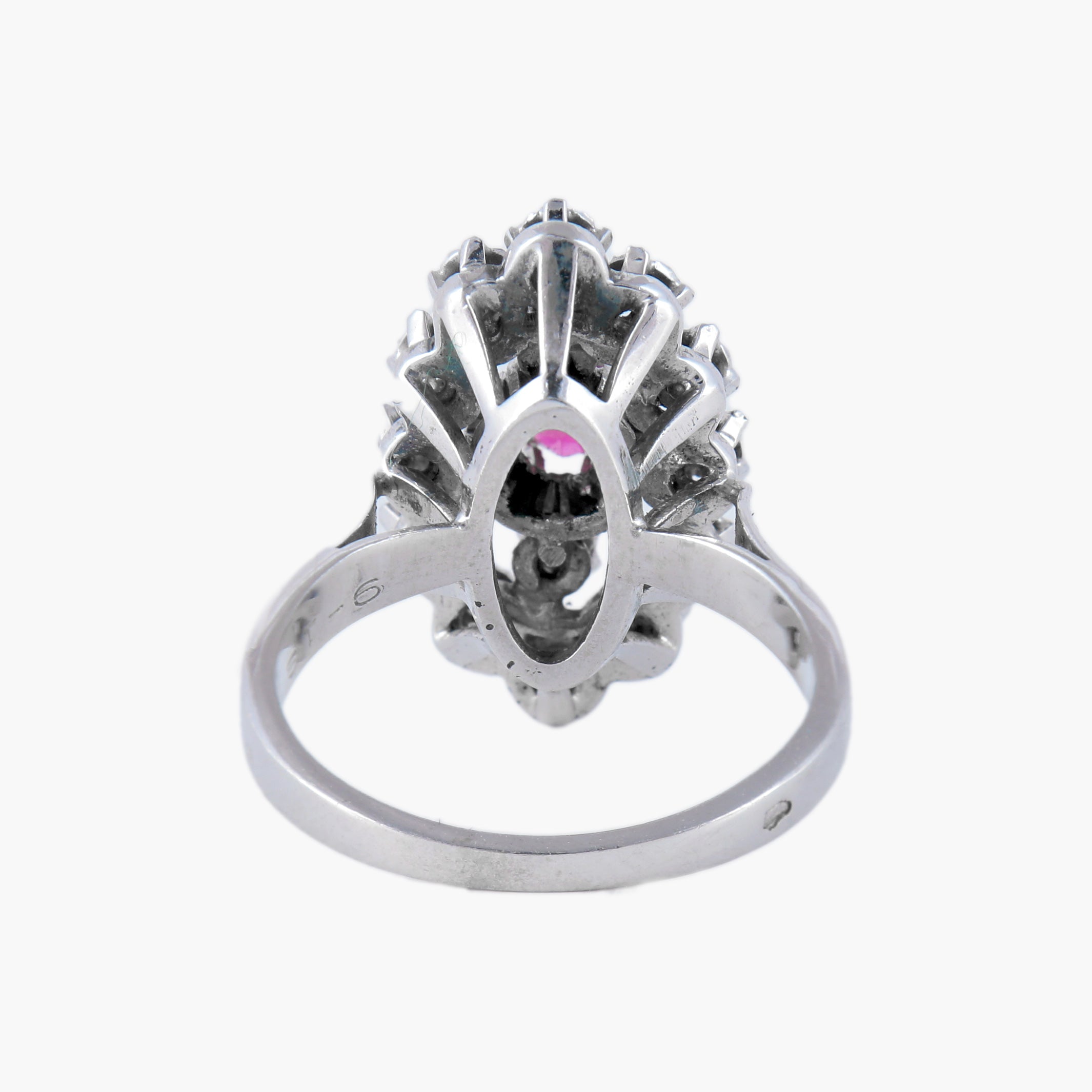 Bague Marquise or blanc et diamants