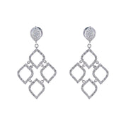 Boucles d'oreilles Dentelle or blanc et diamants