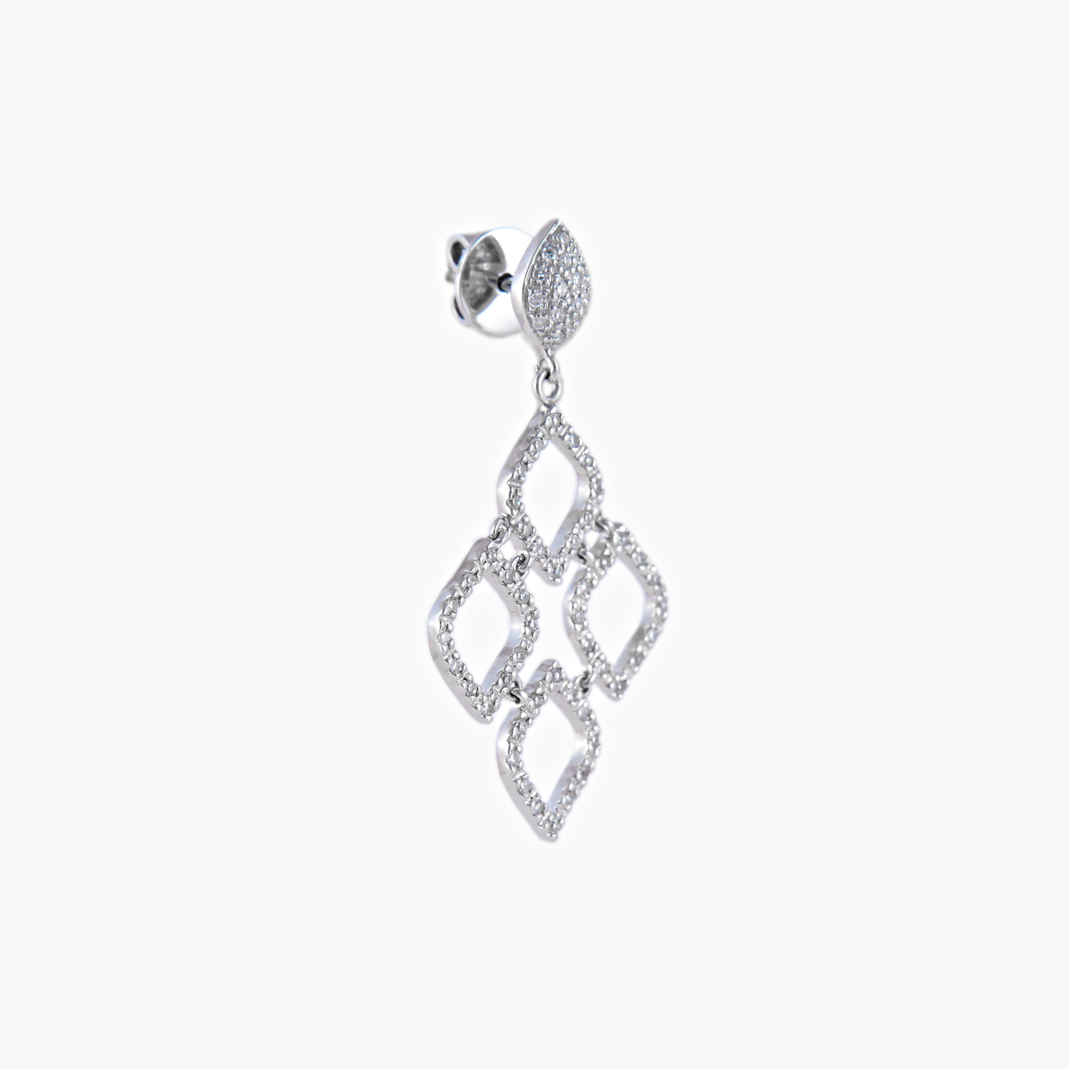 Boucles d'oreilles Dentelle or blanc et diamants