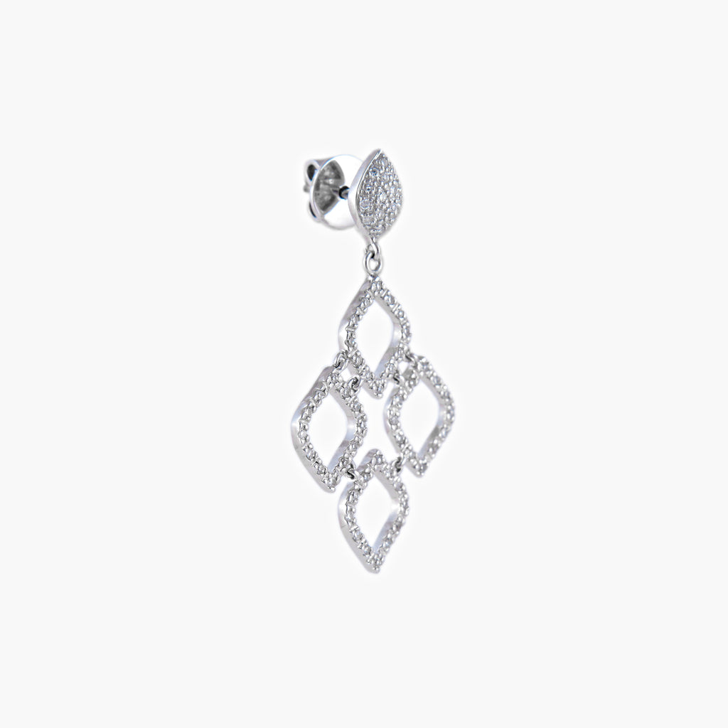 Boucles d'oreilles Dentelle or blanc et diamants