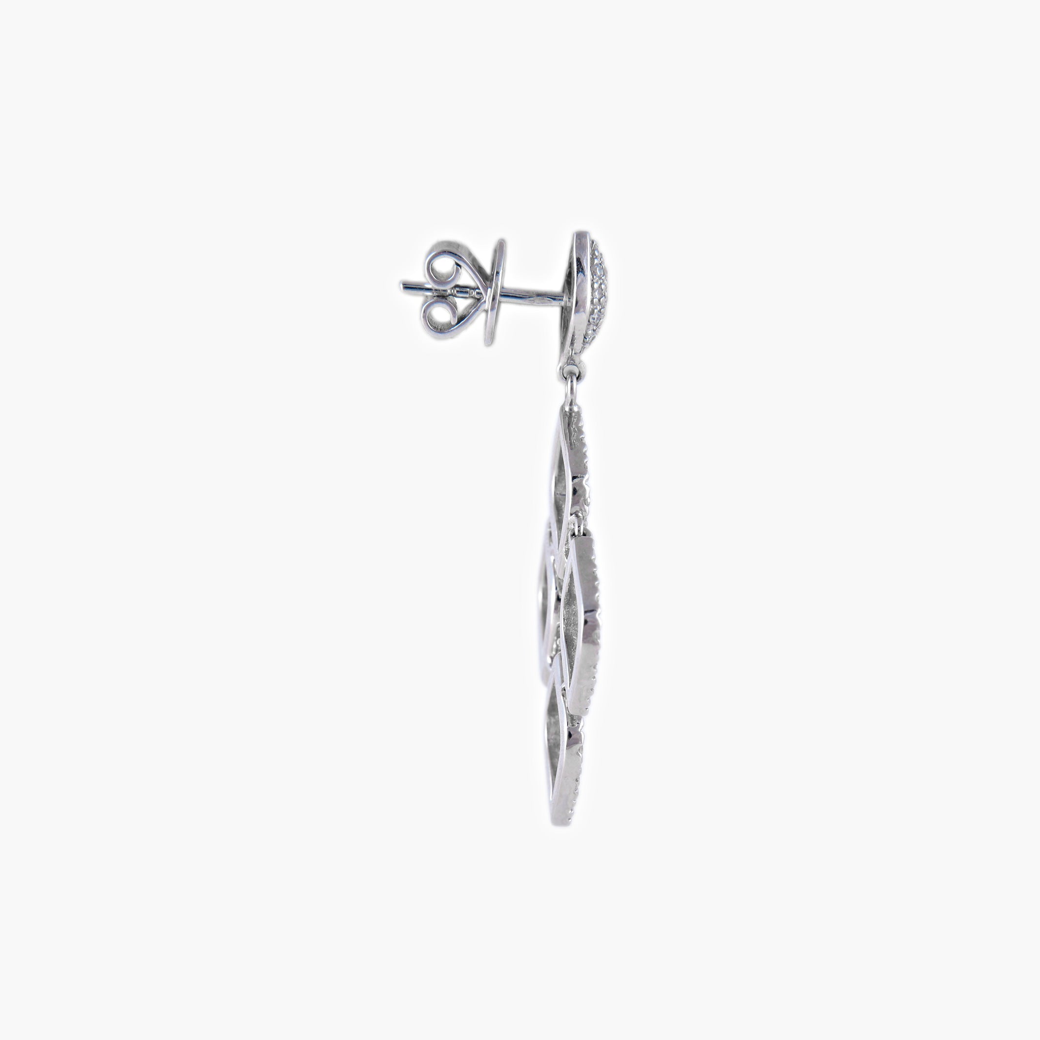 Boucles d'oreilles Dentelle or blanc et diamants