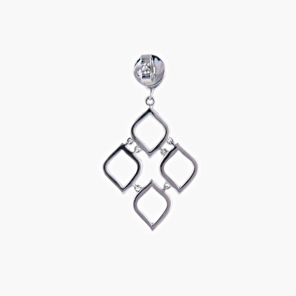 Boucles d'oreilles Dentelle or blanc et diamants