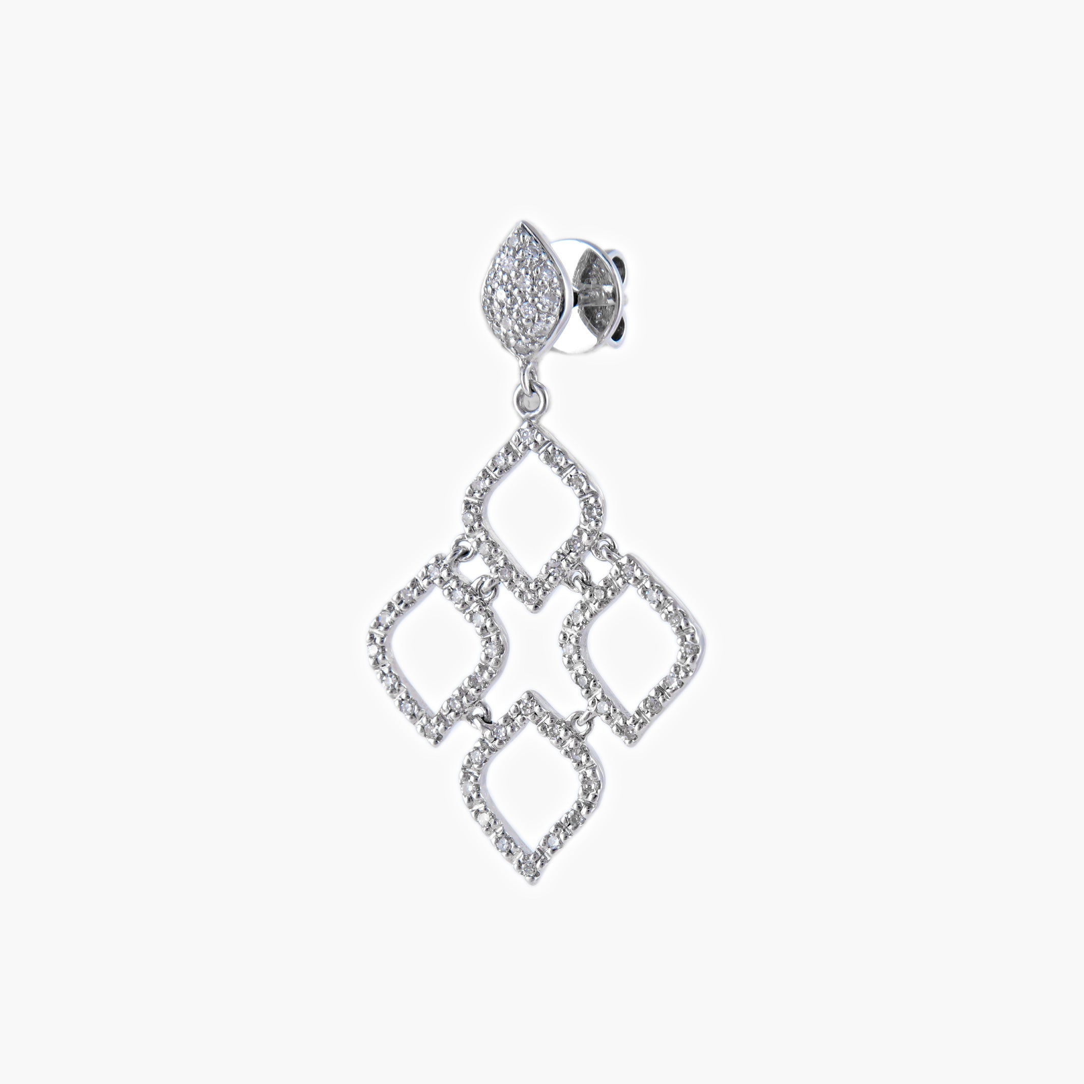 Boucles d'oreilles Dentelle or blanc et diamants