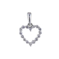 Pendentif Cœur or blanc et diamants