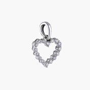 Pendentif Cœur or blanc et diamants