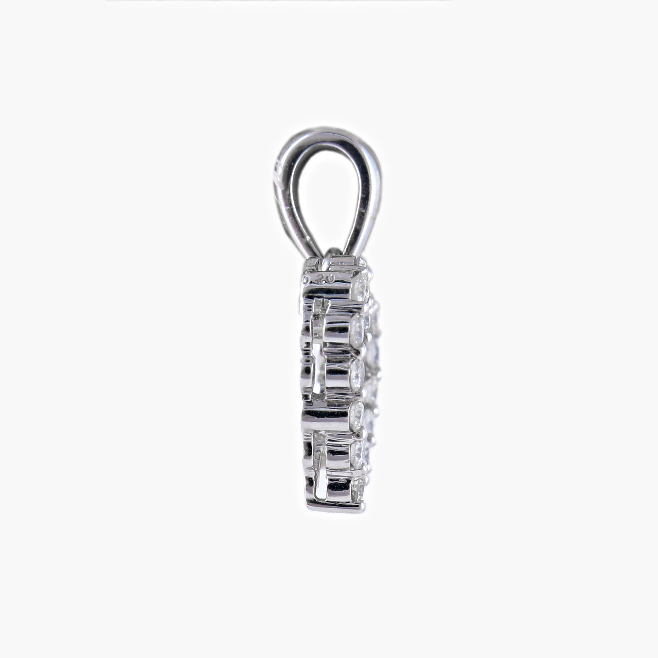 Pendentif Cœur or blanc et diamants