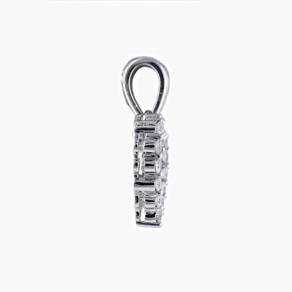 Pendentif Cœur or blanc et diamants