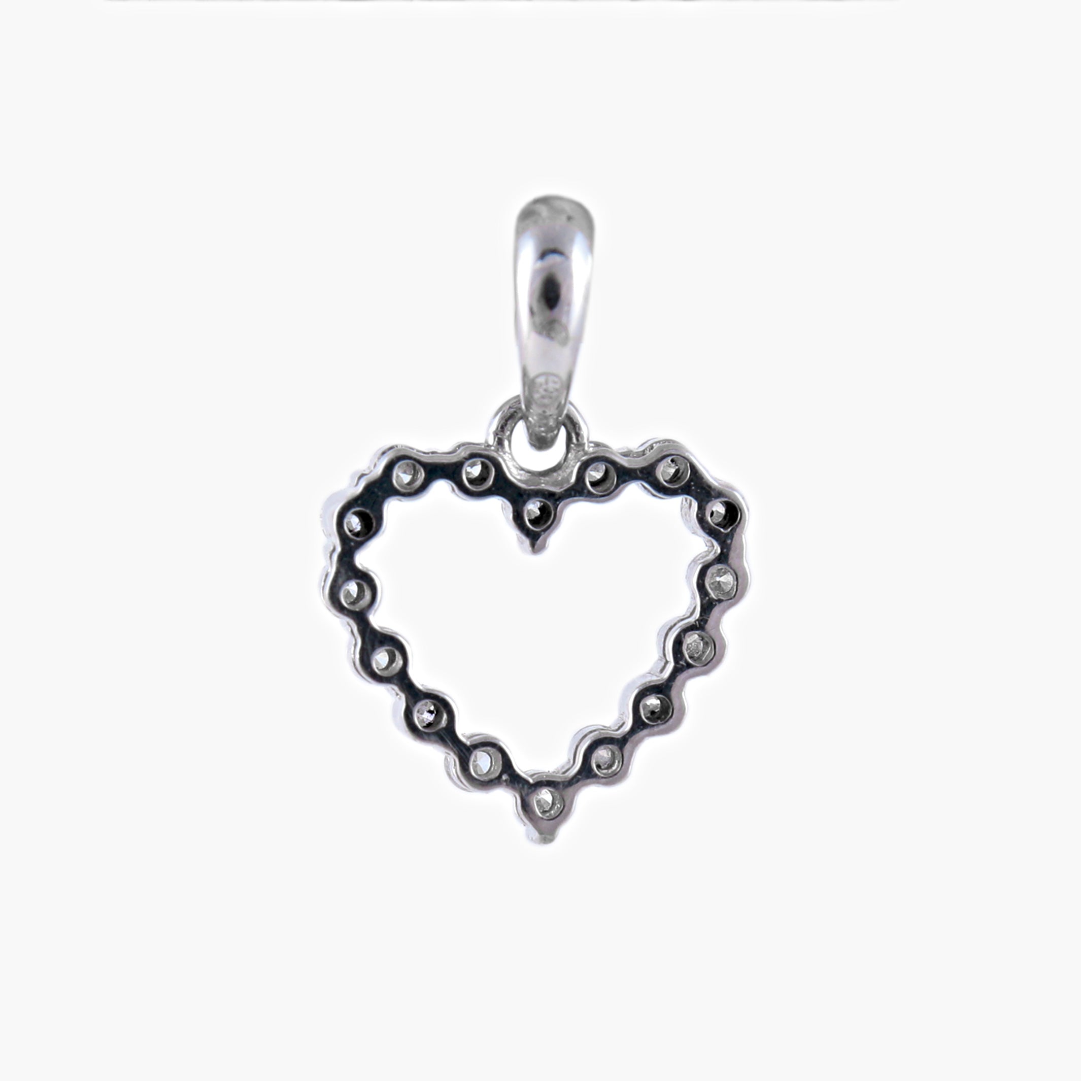 Pendentif Cœur or blanc et diamants