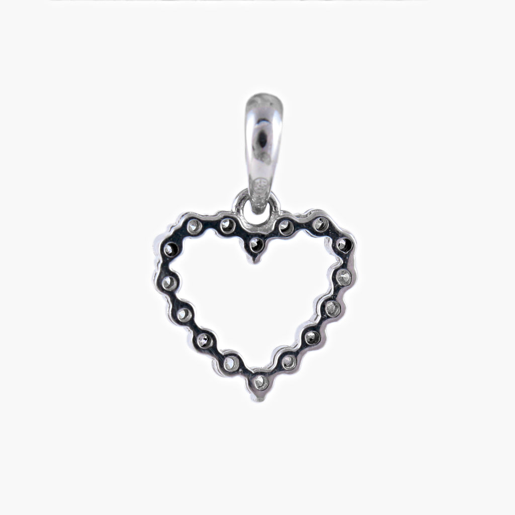 Pendentif Cœur or blanc et diamants