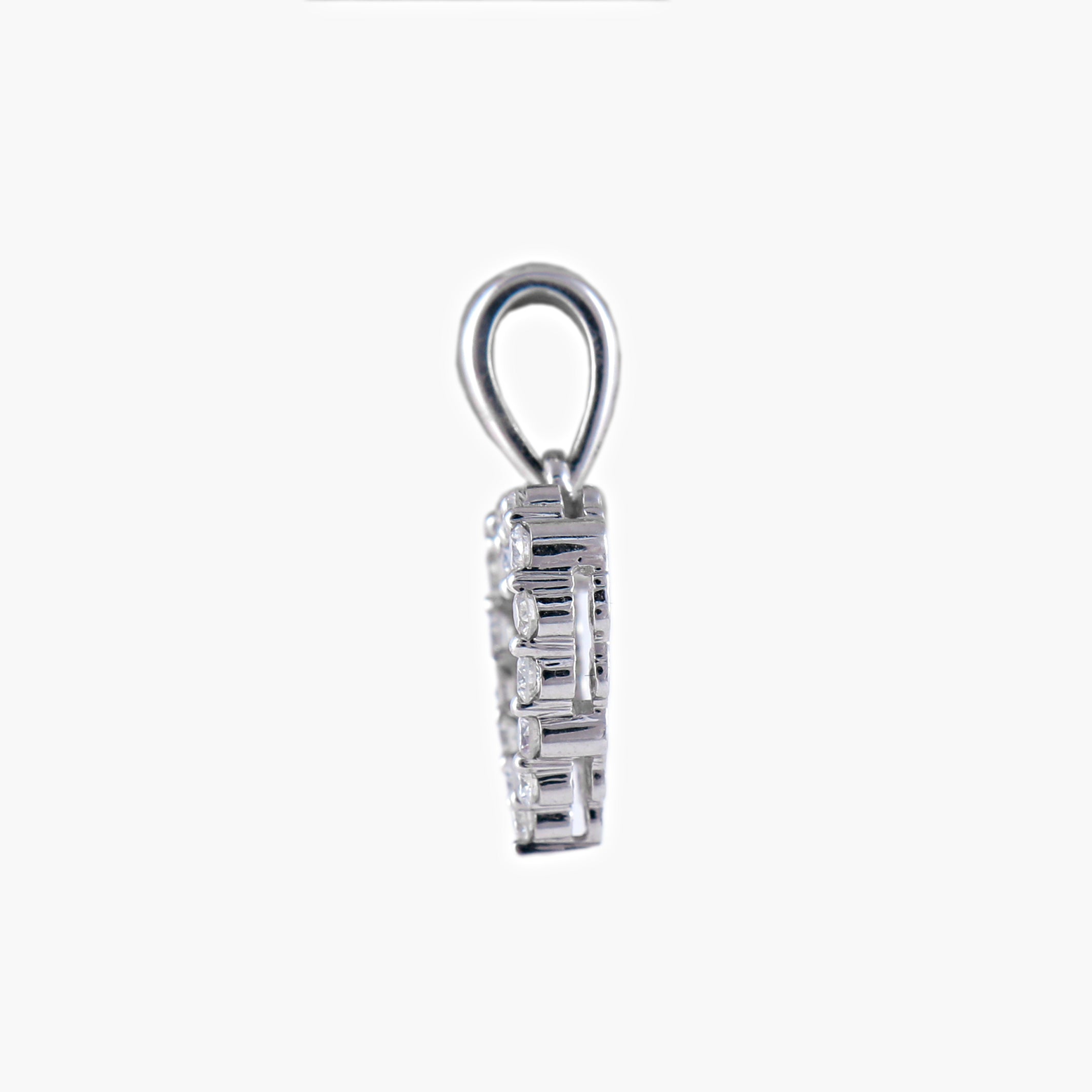 Pendentif Cœur or blanc et diamants