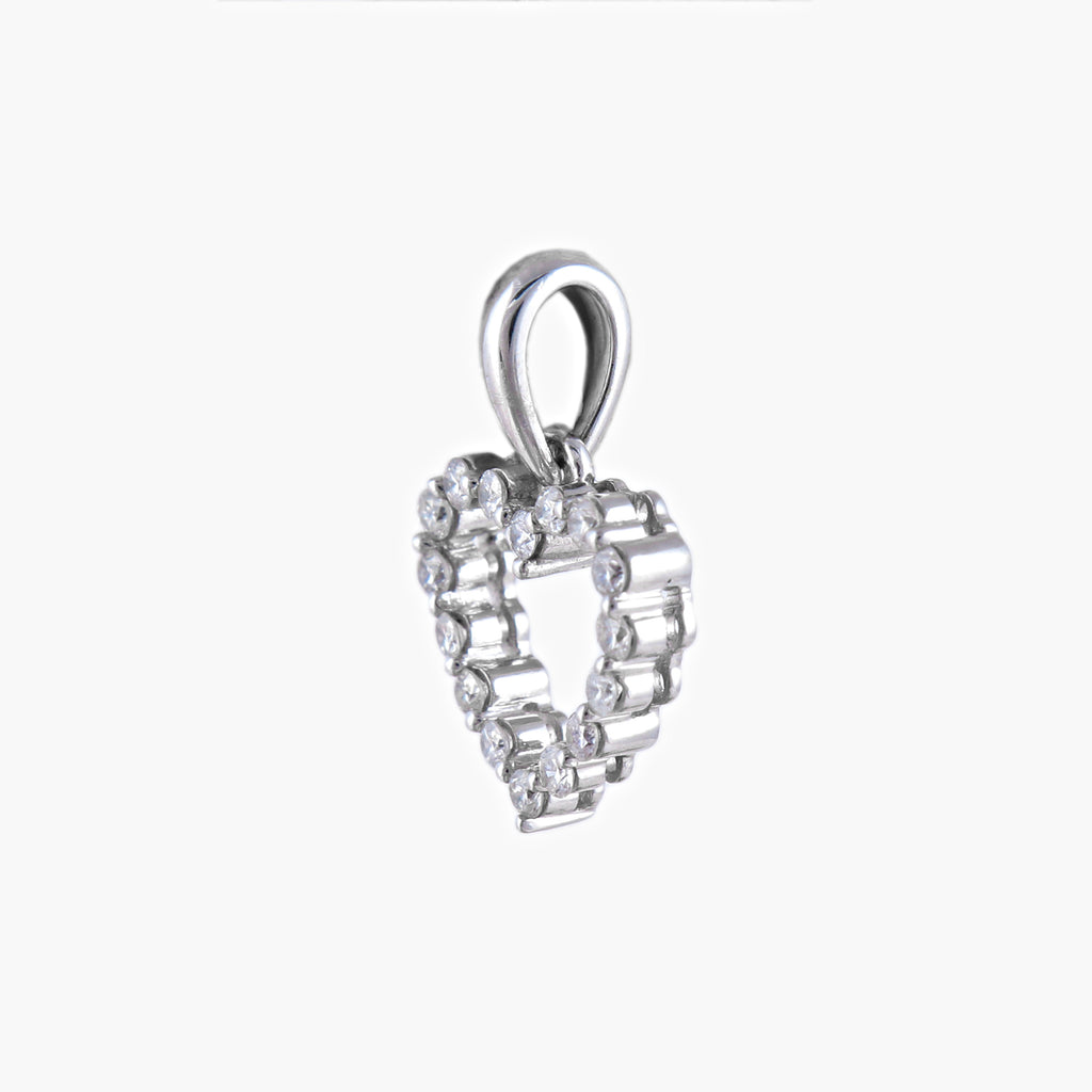 Pendentif Cœur or blanc et diamants