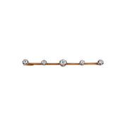 Broche or jaune, platine et 5 diamants