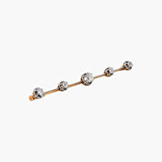 Broche or jaune, platine et 5 diamants