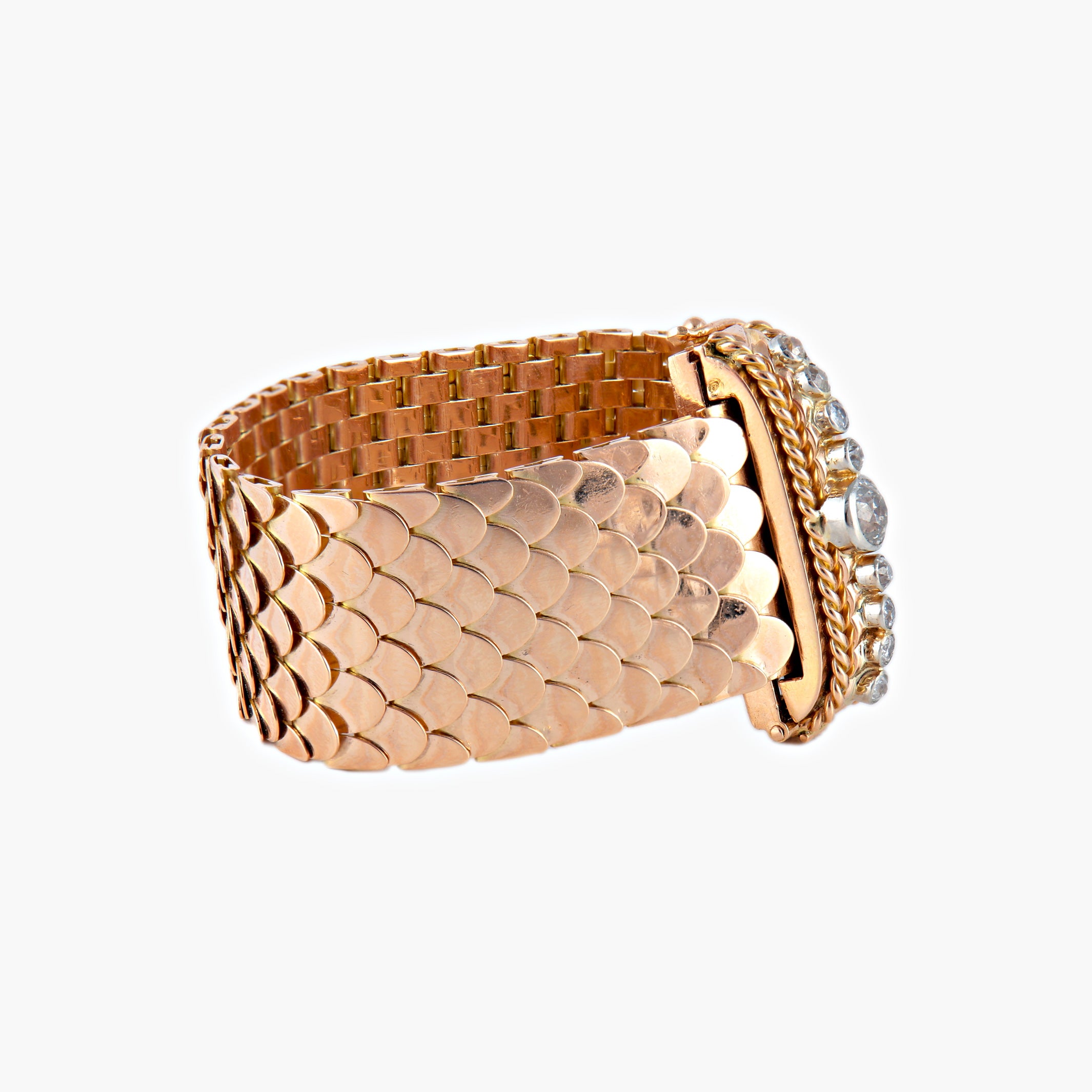 Bracelet Ceinture en or et diamants des années 50