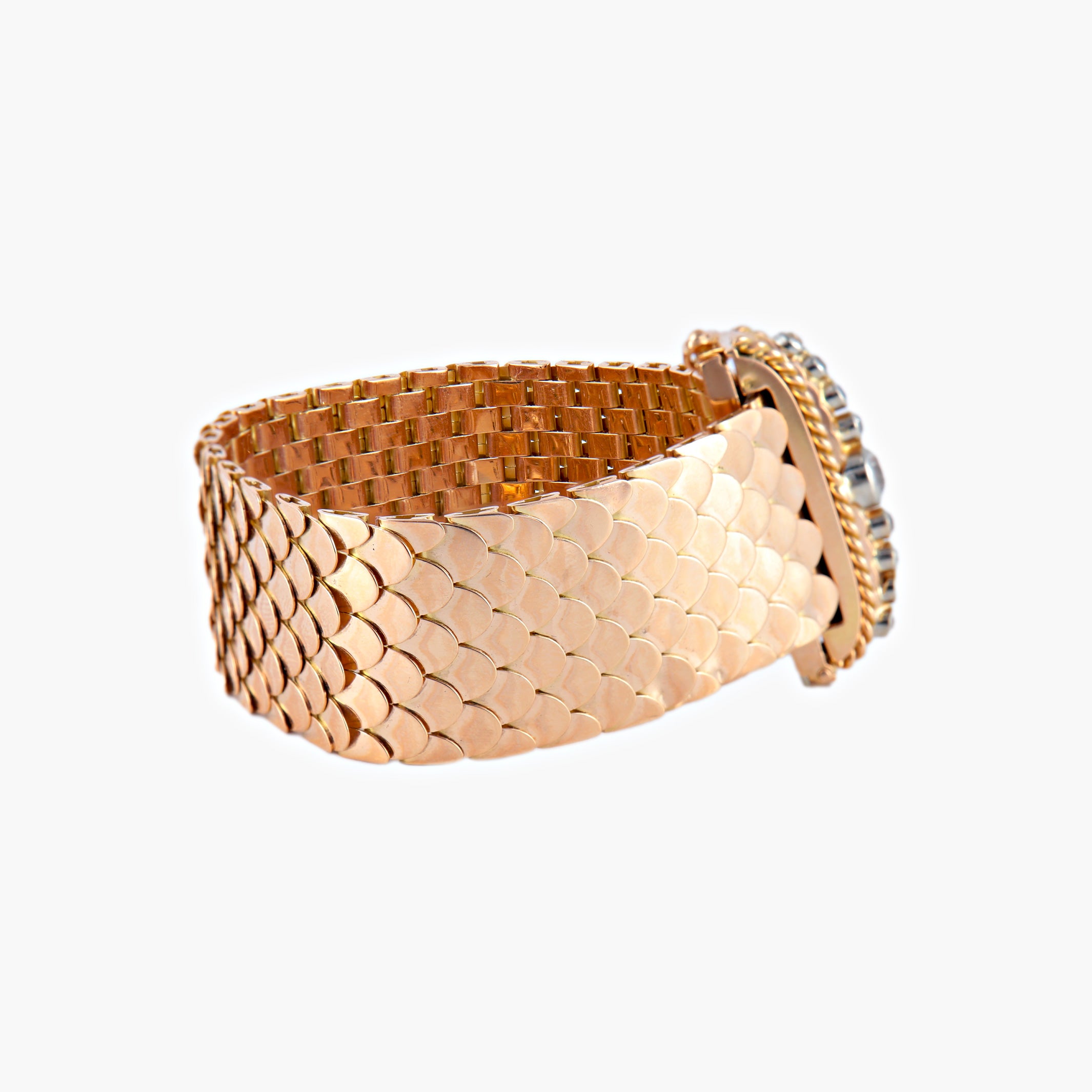 Bracelet Ceinture en or et diamants des années 50