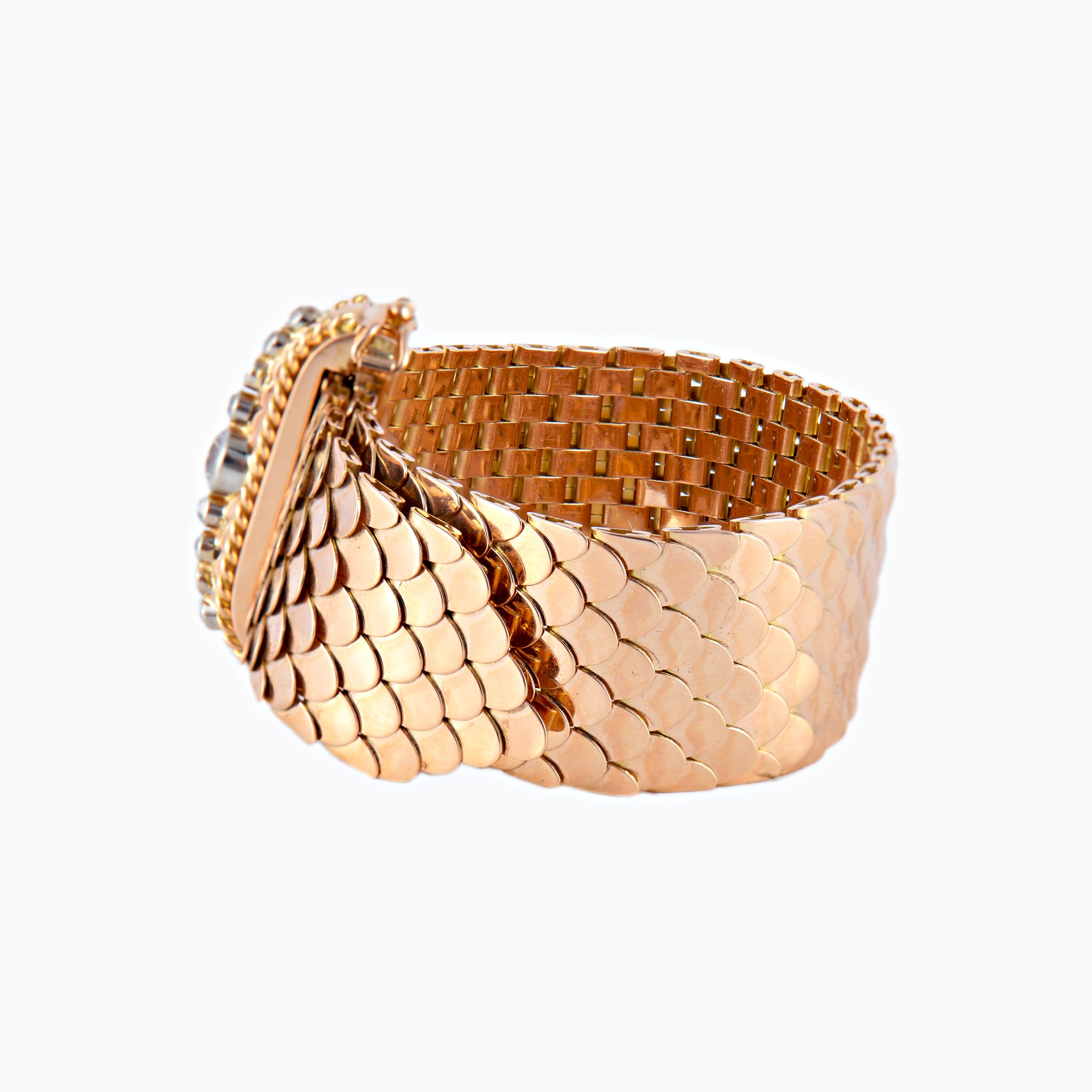 Bracelet Ceinture en or et diamants des années 50